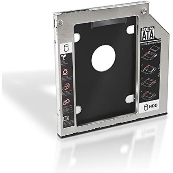 AISENS A129 – 0151 – 7 mm hårddiskadapter för 9,5 mm bärbar optisk enhet, silverfärgad