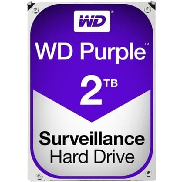 WD Purple WD20PURZ intern hårddisk - 2 TB - SATA/600 - 5400 rpm - 64 MB