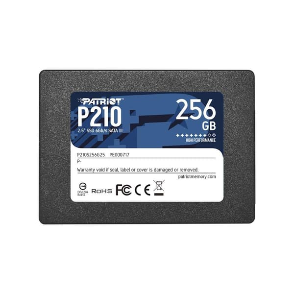 SSD p210 (256gb, sata 3.0, skrivhastighet 400 mbyte/sek, läshastighet 500 mbyte/sek, 2,5", tbw 120 tb, p210s256g25), Patriot