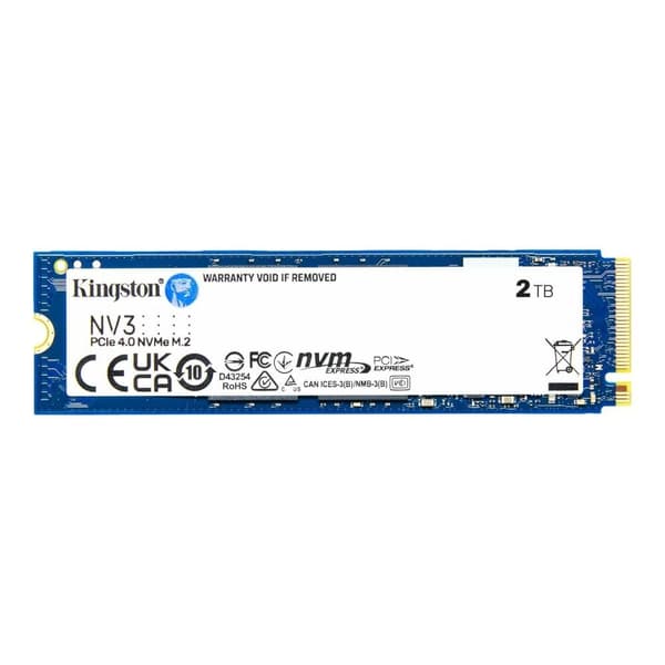 SSD KINGSTON NV3 (2TB, M.2, PCIE, NVMe, 3D NAND, skrivehastighet 5000 MByte/sek, lesehastighet 6000 MByte/sek, TBW 640 TB)