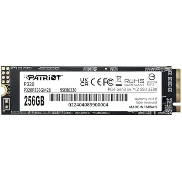 Intern SSD-enhet - PATRIOT MINNE - P320 256GB - PCIe Gen3 NVMe 1.3 - M.2 2280