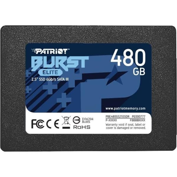 Patriot Bowst Elite 480 GB 2.5 SATA III Solid State Drive (PBE480GS25SSDR)