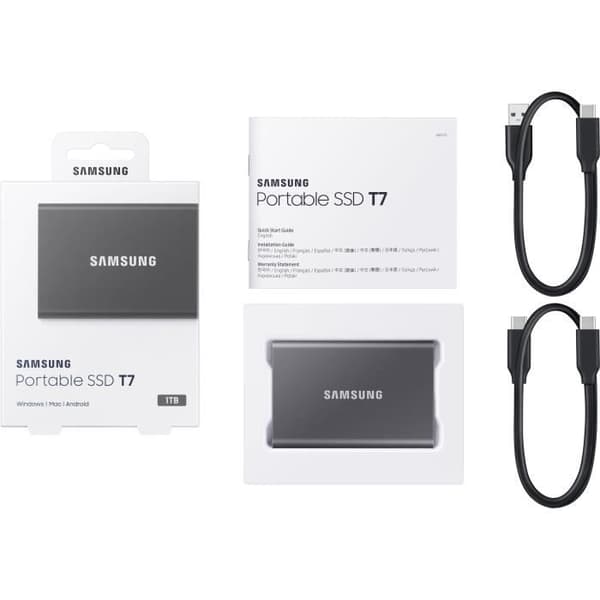 SAMSUNG Extern SSD T7 Grå 1 TB MU-PC1T0T/WW