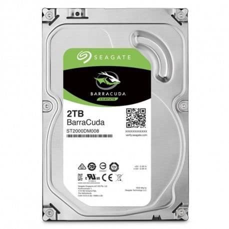 SEAGATE BarraCuda 3.5 2T SATA-hårddisk - ST2000DM008 - 7200 RPM - 256MB