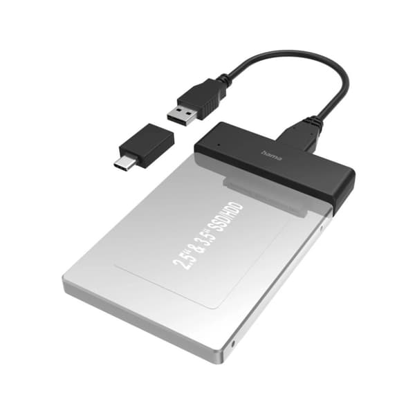 Hama USB-harddiskadapter til 2,5 og 3,5 SSD og HDD-harddiske