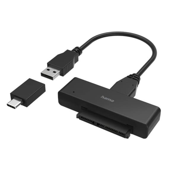 Hama USB-harddiskadapter til 2,5 og 3,5 SSD og HDD-harddiske Sort