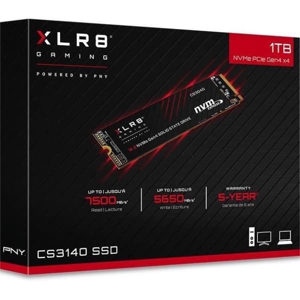 Intern Solid State Drive - CS3140 M.2 NVMe - PNY - 1 TB - M.2 2280 - M280CS3140-1TB-RB
