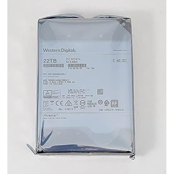 Hårddisk - WESTERN DIGITAL - Ultrastar HC570 - 22 TB - 7200 RPM - 3,5 tum
