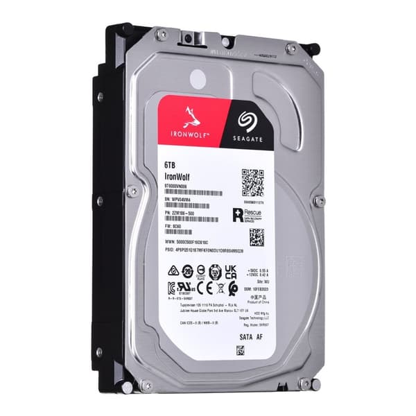 Seagate IronWolf intern hårddisk 6 TB 256 MB 3,5" Serial ATA III (ST6000VN006)