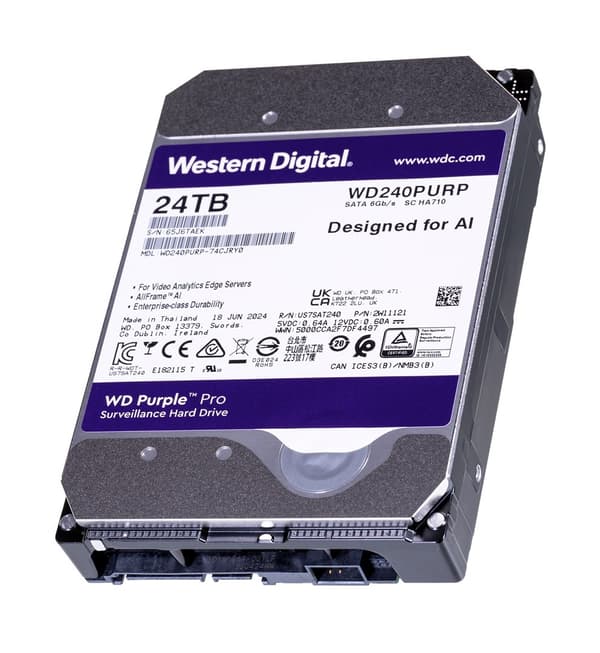 Western Digital Purple Pro WD240PURP sisäinen kiintolevy 24 TB 7200 RPM 512 MB 3,5" Serial ATA III
