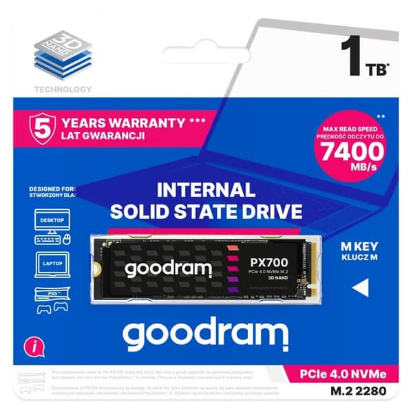SSD GOODRAM PX700 M.2 PCIe 4x4 1TB DETALJ