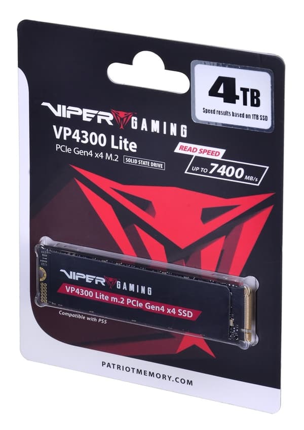 Patriot-minne VP4300 Lite M.2 4TB PCI Express 4.0 NVMe