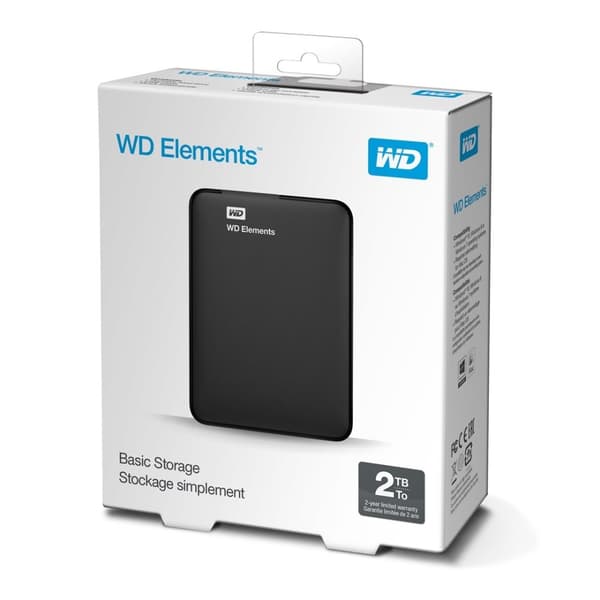 Western Digital WD Elements Bärbar extern hårddisk 2000 GB Svart