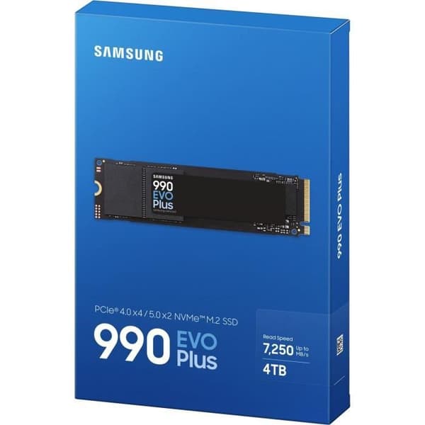 Intern SSD - SAMSUNG - 990 EVO Plus 4 TB - NVMe M.2 PCIe 4.0x4 - Läshastighet upp till 7 250 MB/s
