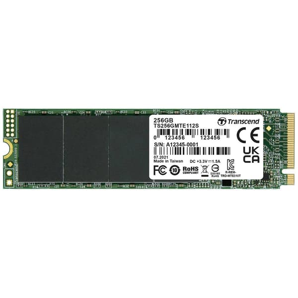 Transcend 112S 256 GB Intern NVMe/PCIe M.2 SSD Pcle NVMe 3,0 x4 Box TS256GMTE112S