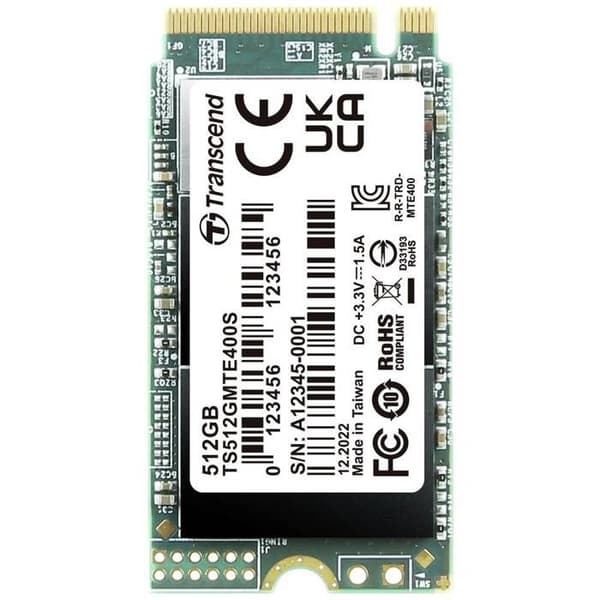 Intern SSD - TRANSCEND - MTS400S - 512 Go - M.2 2242 - PCIe NVMe 3.0 x4