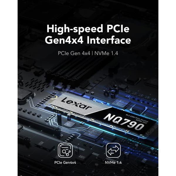 SSD - LEXAR - NQ790 - 1 TB - PCIe 4.0 - 7000 MB/s Läs - 6000 MB/s Skriv