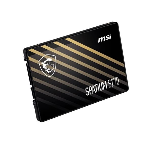 Ssd, Msi, spatium s270 (240gb, sata, 3d nand, skrivhastighet 400 mbyte/sek, läshastighet 500 mbyte/sek, 2,5", tbw 250 tb)