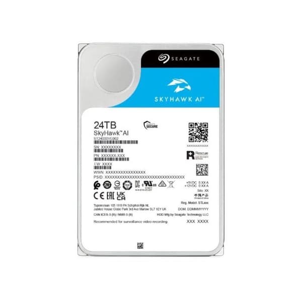 Disk hårdvaru - SEAGATE - Skyhawk 24To - SATA 6Gb/s - 512Mo cache - 3.5p CMR Helium