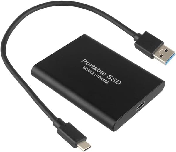 1,8 tuuman kannettava SSD-kiintolevy, suurikapasiteettinen SSD-kiintolevy matkapuhelimille, sopii ulkoiseen tallennustilaan (2TB, musta)
