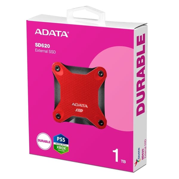 External SSD ADATA SD620 (1TB, USB 3.2, Write speed 460 MBytes/sec, Read speed 520 MBytes/sec, SD620-1TCRD)