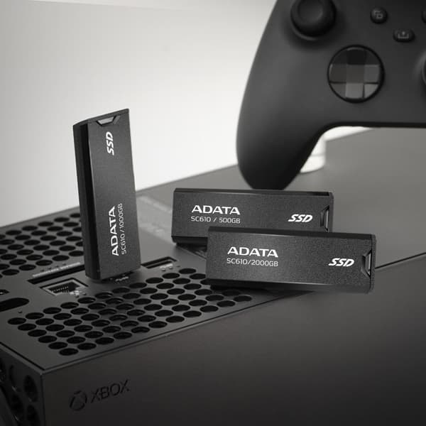 External SSD ADATA SC610 (500GB, USB 3.2, Write speed 500 MBytes/sec, Read speed 550 MBytes/sec, SC610-500G-CBK/RD)