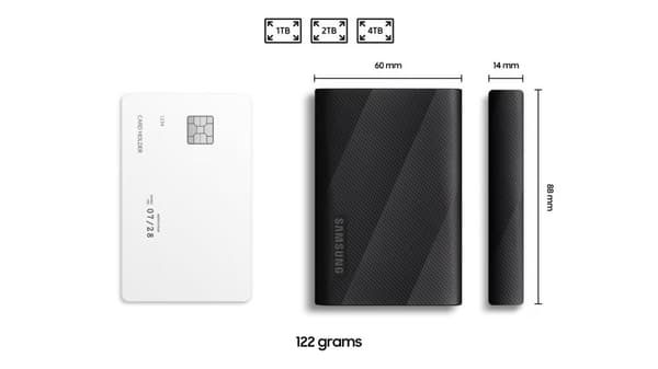 External SSD SAMSUNG T9 (2TB, USB 3.2, Write speed 1950 MBytes/sec, Read speed 2000 MBytes/sec, MU-PG2T0B/EU)