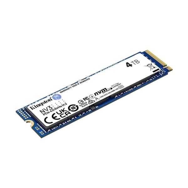 SSD KINGSTON NV3 (4TB, M.2, PCIE, 3D NAND, Write speed 5000 MBytes/sec, Read speed 6000 MBytes/sec, MTBF 200000 hours)