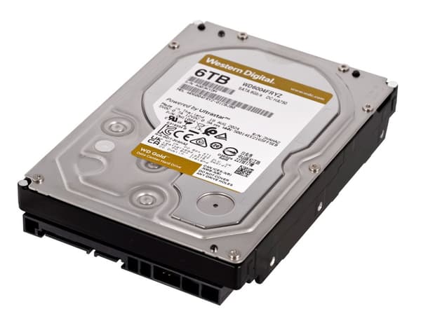 Western Digital Gold WD6004FRYZ intern harddisk 6 TB 7200 RPM 128 MB 3,5" Serial ATA III