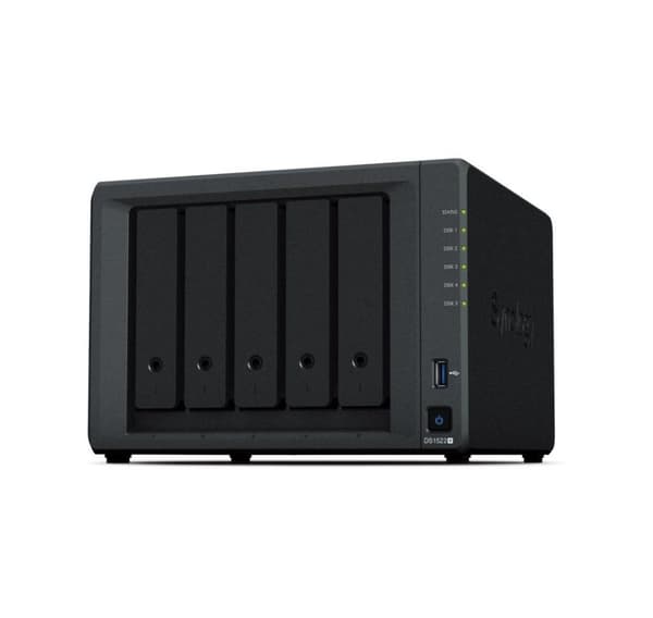 Nas lagringstorn 5bay 2xm.2/ingen hdd usb3 ds1522+, Synology Svart