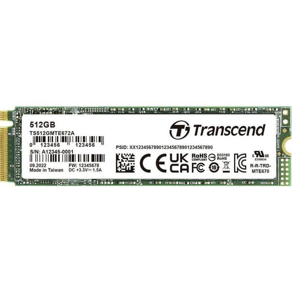 Transcend 512 GB intern SSD PCIe TS512GMTE672A-VS1