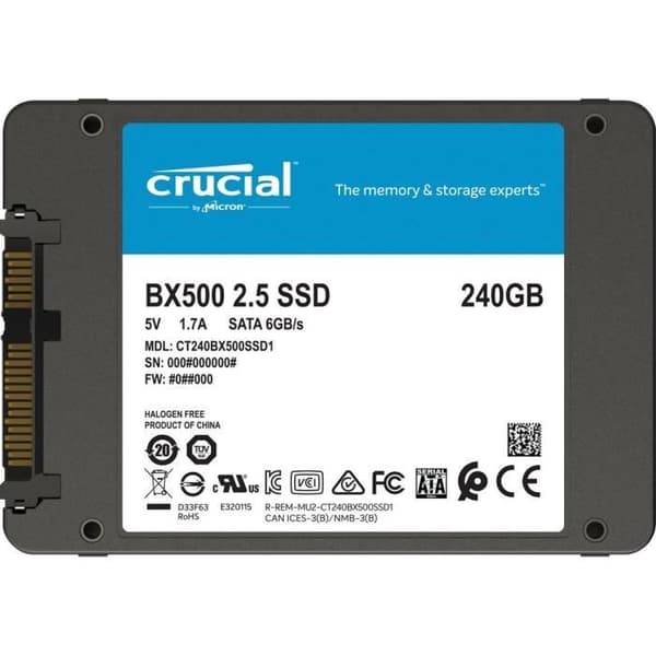 VIKTIGT - Intern Solid State Drive - BX500 - 240 GB - 2,5" (CT240BX500SSD1)