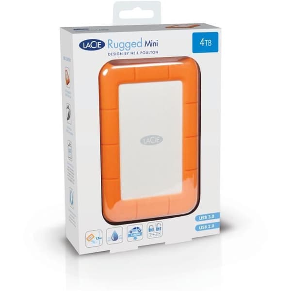 Lacie USB 3.0 Rugged Mini 4 TB extern hårddisk