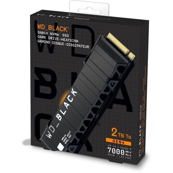 WD Black ™ - Intern RGB SSD - SN850 - 2TB - M.2 NVMe kylfläns (WDS200T1XHE)