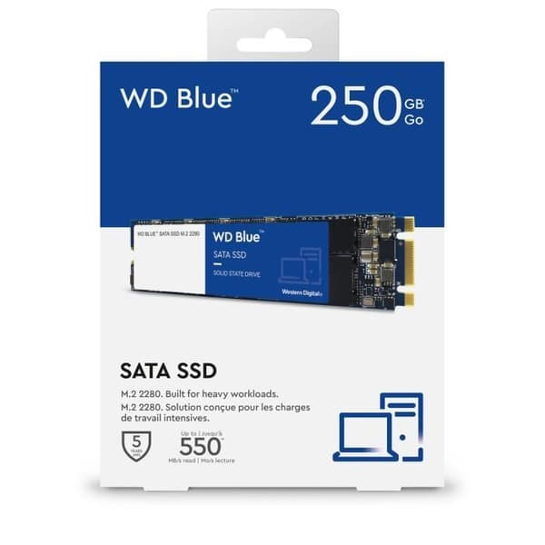 WD Blue™ - Intern Solid State Drive - 3D Nand - 250 GB - M.2 SATA (WDS250G2B0B)