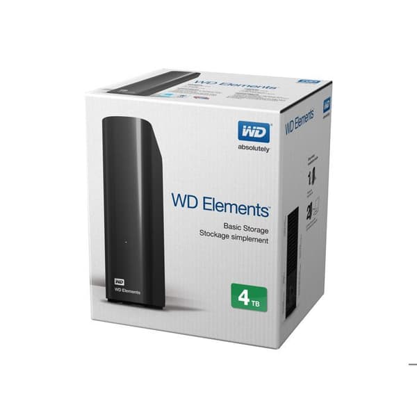 WESTERN DIGITAL Elements extern stationär hårddisk - 4TB - USB 3.0 - Svart