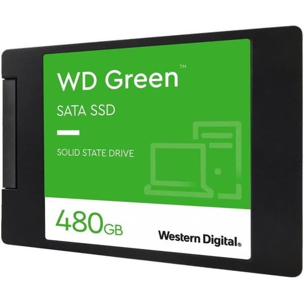 WESTERN DIGITAL - Grön - Intern Solid State Drive - 480 GB - 2,5" - WDS480G3G0A