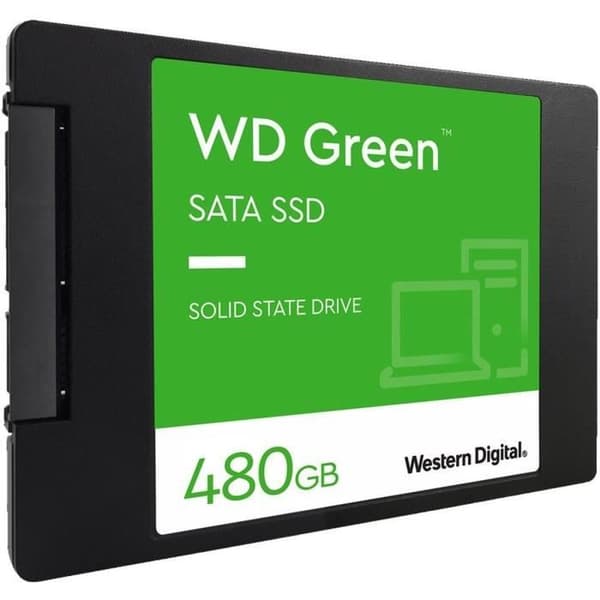 WESTERN DIGITAL - Grön - Intern Solid State Drive - 480 GB - 2,5" - WDS480G3G0A