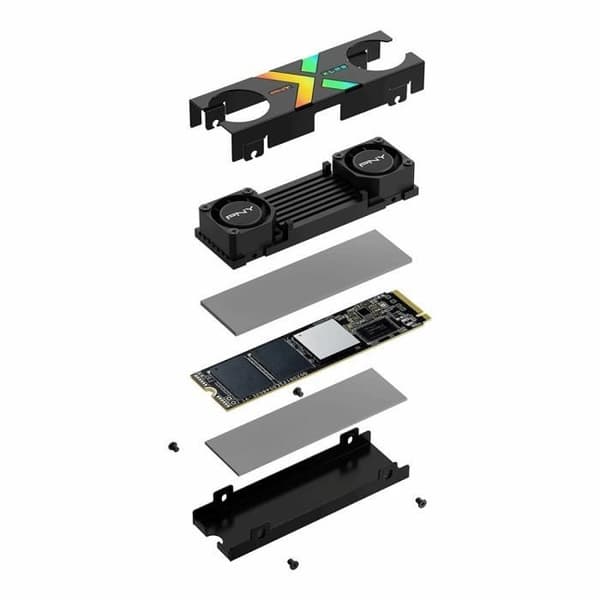 PNY - CS3150 XLR8 Gaming EPIC-X RGB - Intern SSD-hårddisk - 2TB - M.2 NVMe - RGB Kylfläns (M280CS3150XHS-2TB-RB)