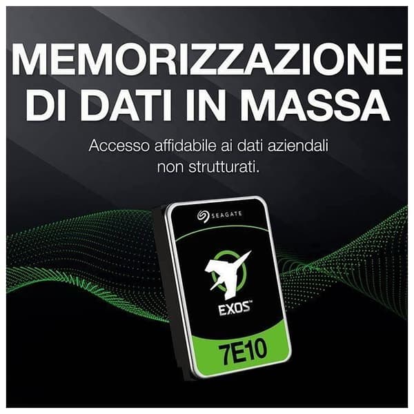 Seagate Exos 7E10 10 TB, intern hårddisk - 3,5 tum 4Kn SAS 6 Gbits-s 7 200 RPM, 256 MB Cache, 2M MTBF, för Entr