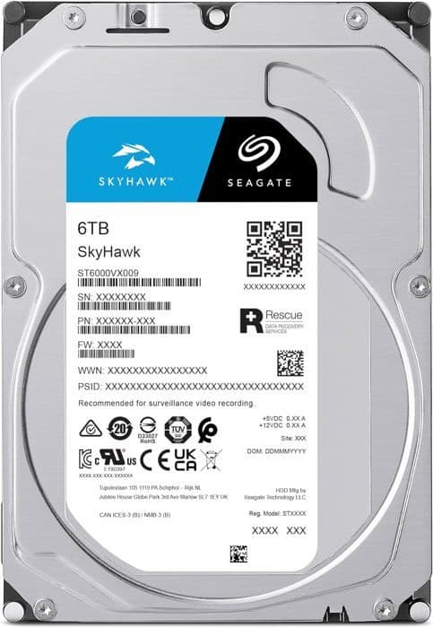 Seagate SkyHawk ST6000VX009 intern hårddisk - hårddisk - 6 TB - SATA 6Gb/s