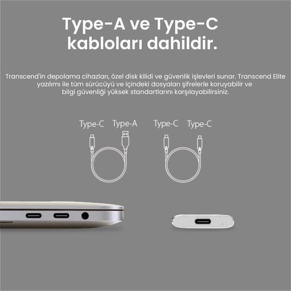 Transcend ESD260C 250 GB Extern SSD-hårddisk USB-C®, USB-A silver TS250GESD260C