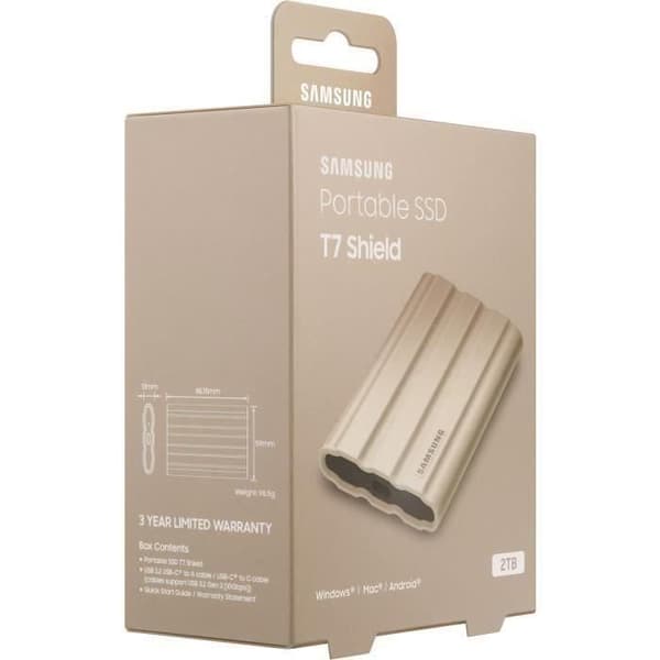 SAMSUNG Extern SSD T7 Shield Beige 2 TB MU-PE2T0K/EU