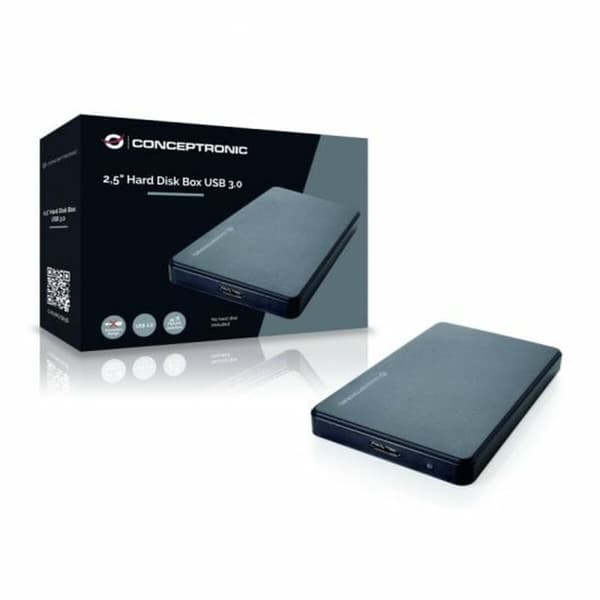 Lomme til harddisk Conceptronic 130000903501 Sort 2,5"