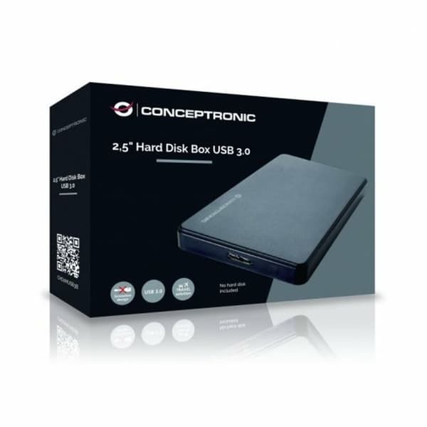 Lomme til harddisk Conceptronic 130000903501 Sort 2,5"