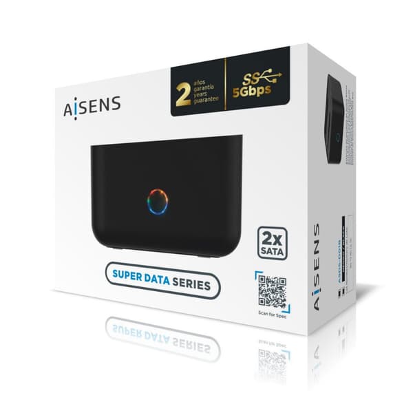 Dual dock-station Aisens ASDS-D01B Sort