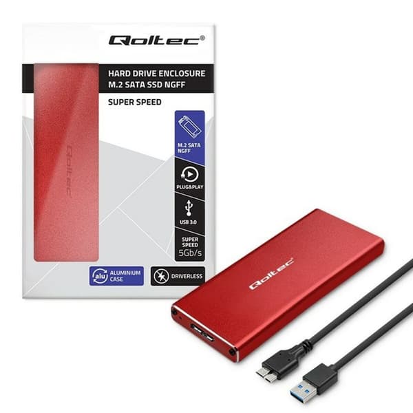 Ekstern Boks Qoltec 51831 Rød