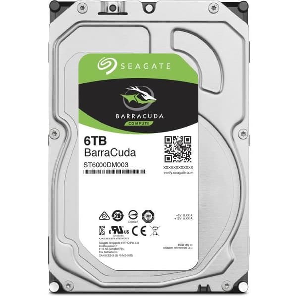 SEAGATE - Intern hårddisk HDD - BarraCuda - 6TB - 5400 rpm - 3,5"