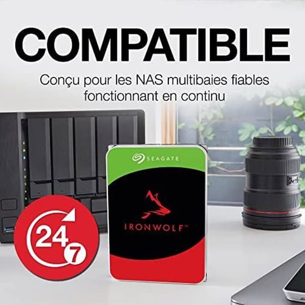 Intern hårddisk NAS HDD - SEAGATE - IronWolf - 8 TB - SATA 6 Gbit/s - 7200 RPM