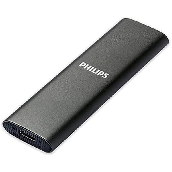 Extern SSD - PHILIPS - 2 TB - Ultratunn - Läshastighet upp till 550 MB/s - USB-C